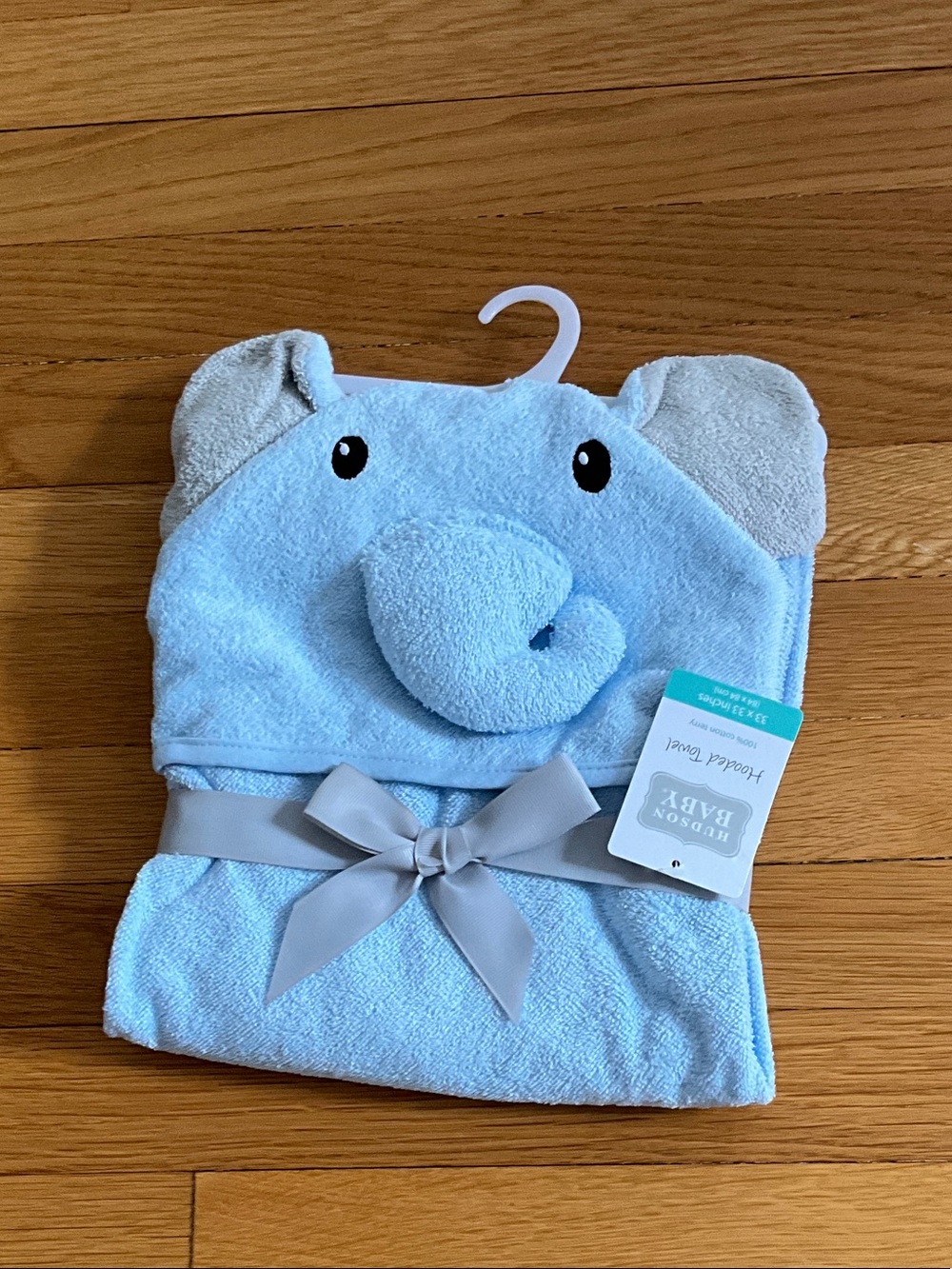 Hudson Baby Light Blue Elephant Hooded Towel